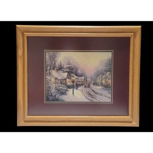 Thomas Kinkade Village Christmas Limited Edition Lithograph With COA Framed
